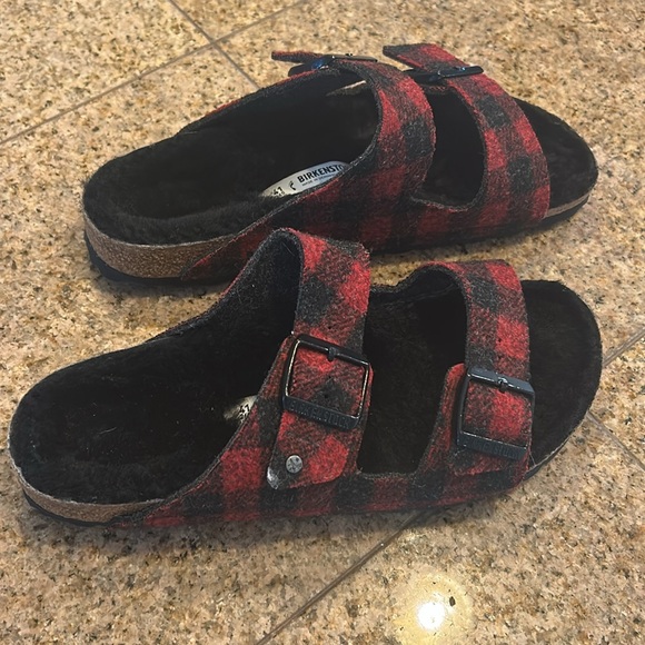 Birkenstock Red and Black Sandals with Adjustable Straps, these are un-worn. - Picture 5 of 6